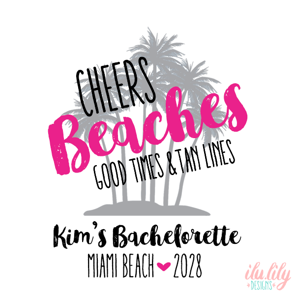Beach Personalized Canvas Tote Bag for Bachelorette Parties by Ilu.Lily