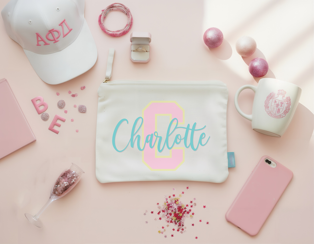 Personalized Canvas Makeup Bag for Bridesmaids by Ilu.Lily