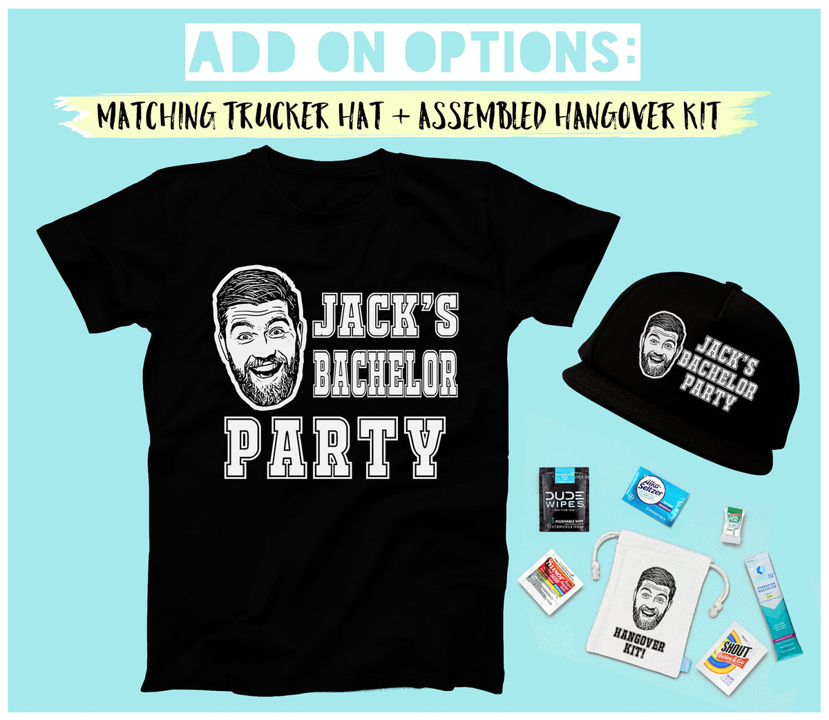 Bachelor Party Shirt - Custom Caricature Design | Funny Groomsmen T-Shirt