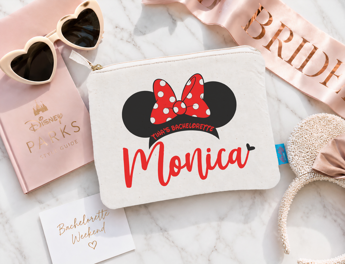 Disney Personalized Canvas Makeup Bag for Bachelorette Parties by Ilu.Lily