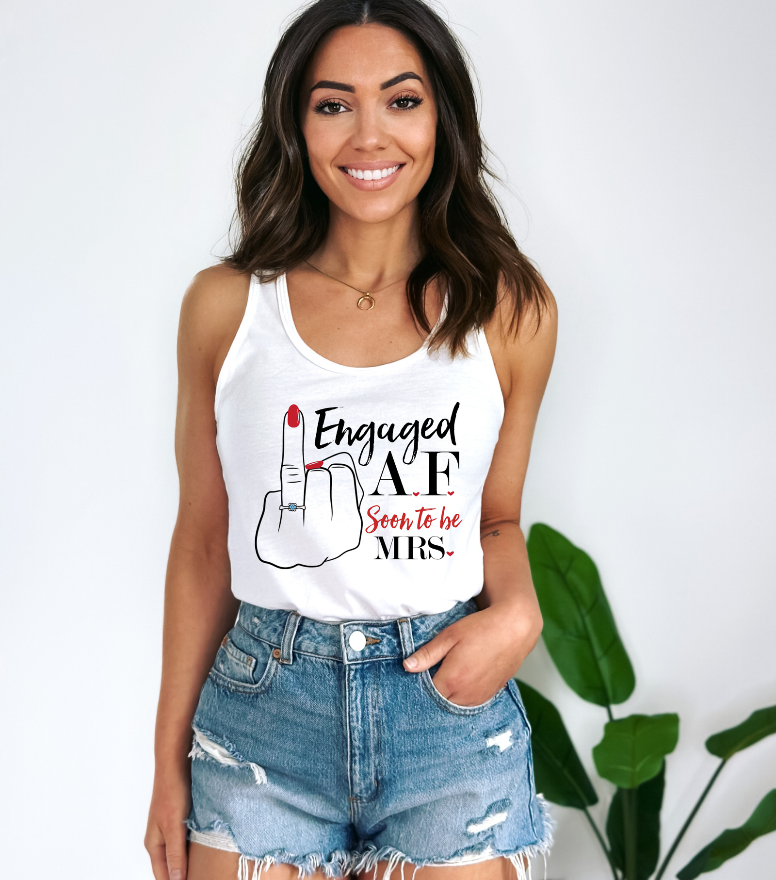 Bachelorette Party V-Neck T-Shirt | Engaged AF Soon to Be Mrs.