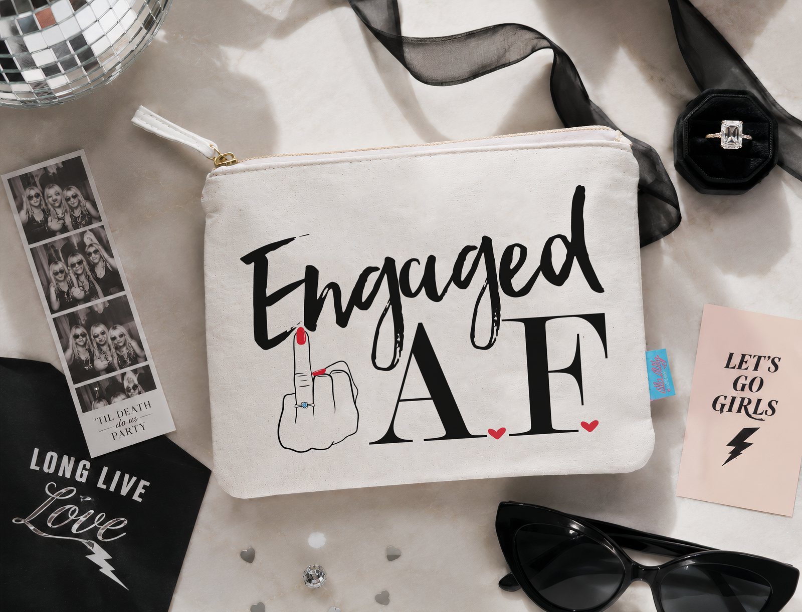 Personalized Canvas Makeup Bag for Bachelorette Parties by Ilu.Lily