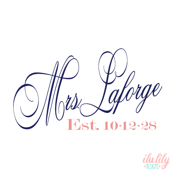 Personalized Canvas Tote Bag for Brides by Ilu.Lily