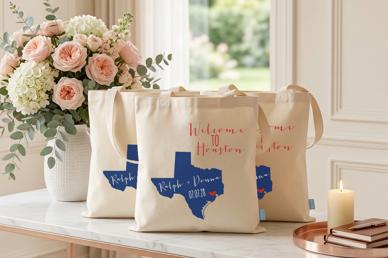 Wedding Welcome Tote Bag | Destination Wedding Favors | Fancy State Map