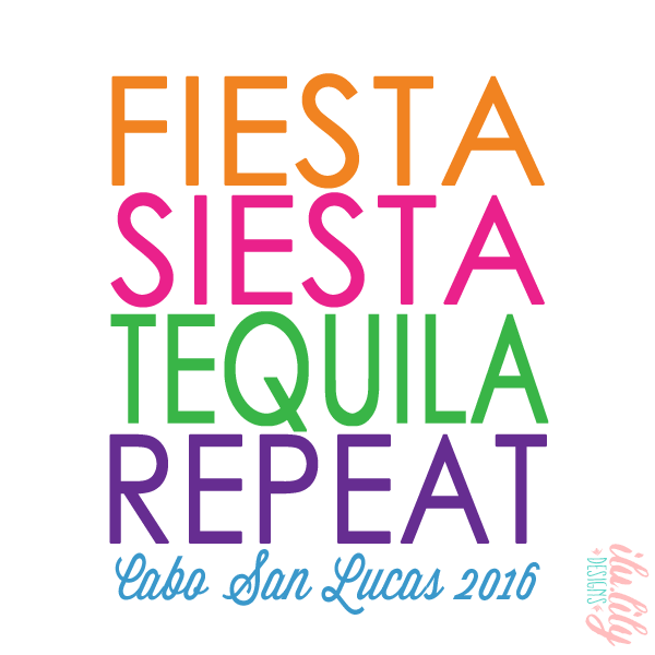 Fiesta Personalized Canvas Tote Bag for Bachelorette Parties by Ilu.Lily