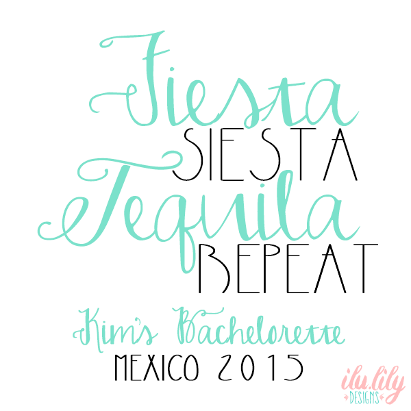 Fiesta Personalized Canvas Tote Bag for Bachelorette Parties by Ilu.Lily