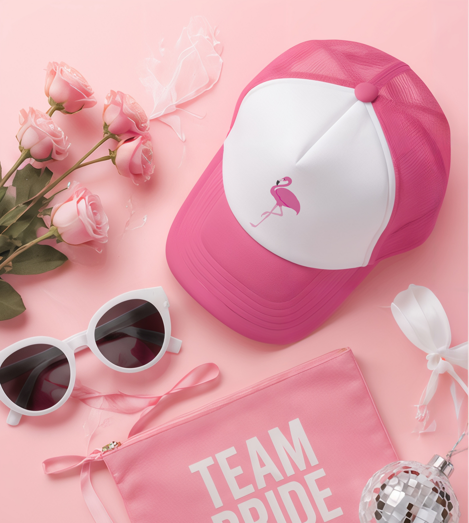 Bachelorette Party Trucker Hats | Flamingo Theme Bachelorette | Flamingo