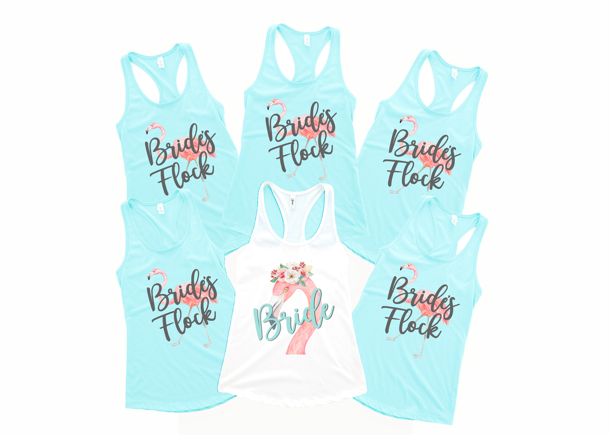 Bridal Party Matching Tank Tops | Flamingo Bachelorette | Bride&#39;s Flock