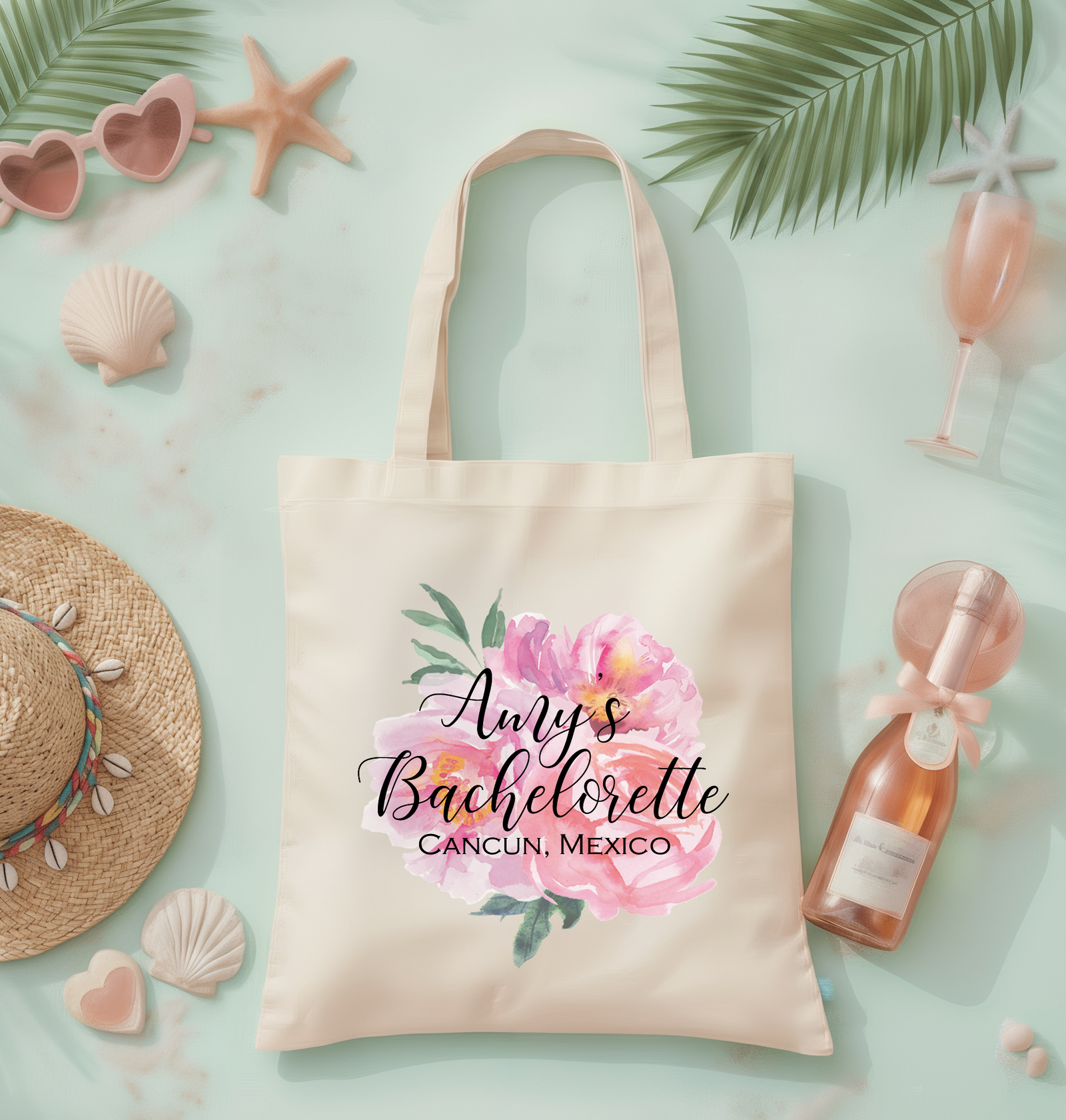 Personalized Canvas Tote Bag for Bachelorette Parties by Ilu.Lily