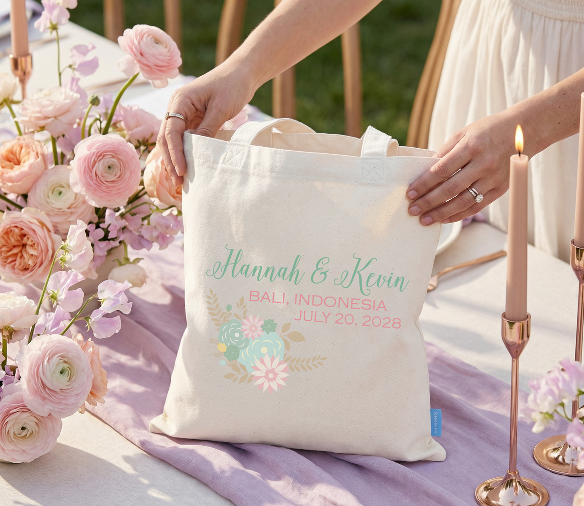 Destination Wedding Welcome Tote Bag | Fancy Floral Destination