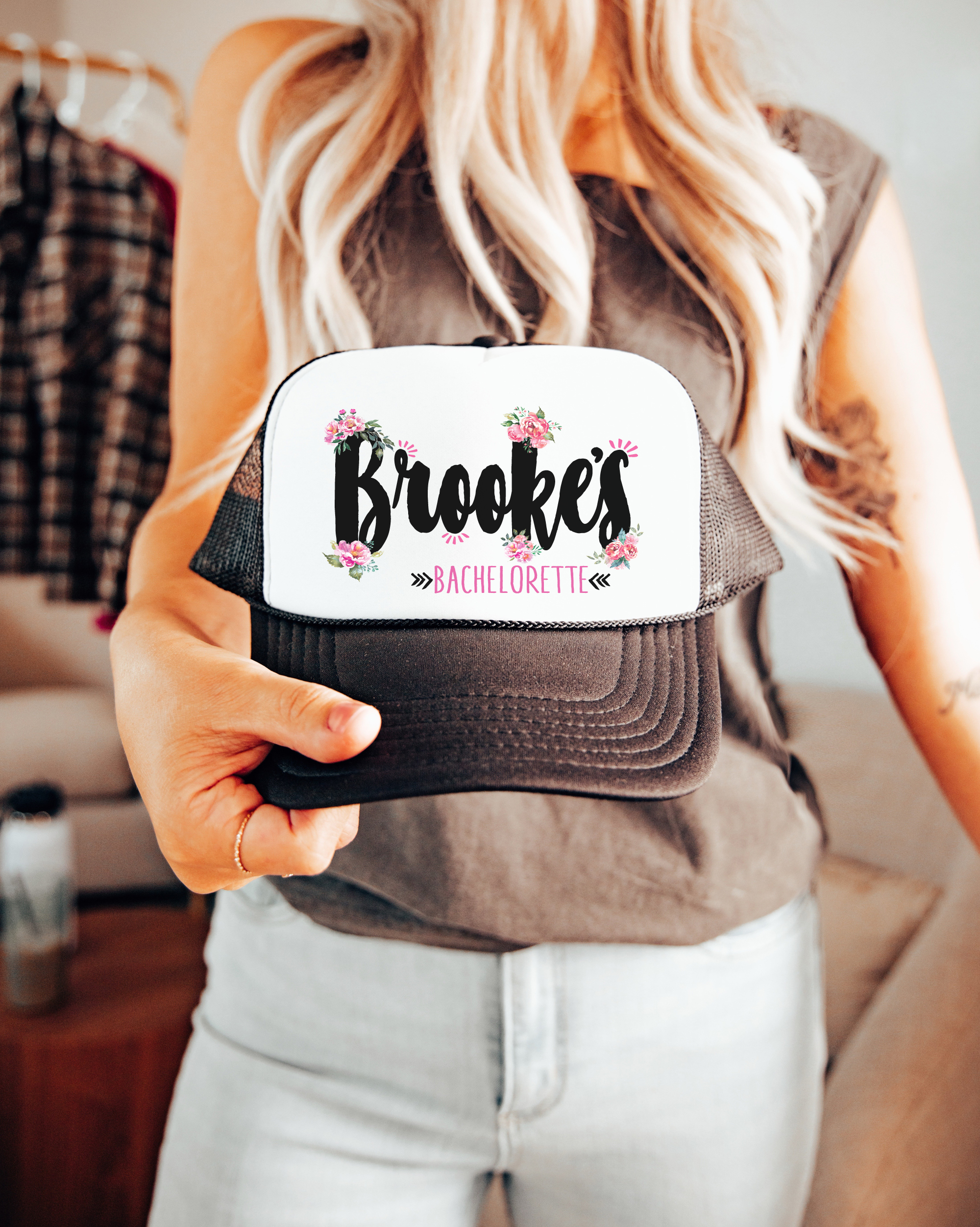 Bridal Party Trucker Hats | Personalized Trucker Hat | Funky Floral