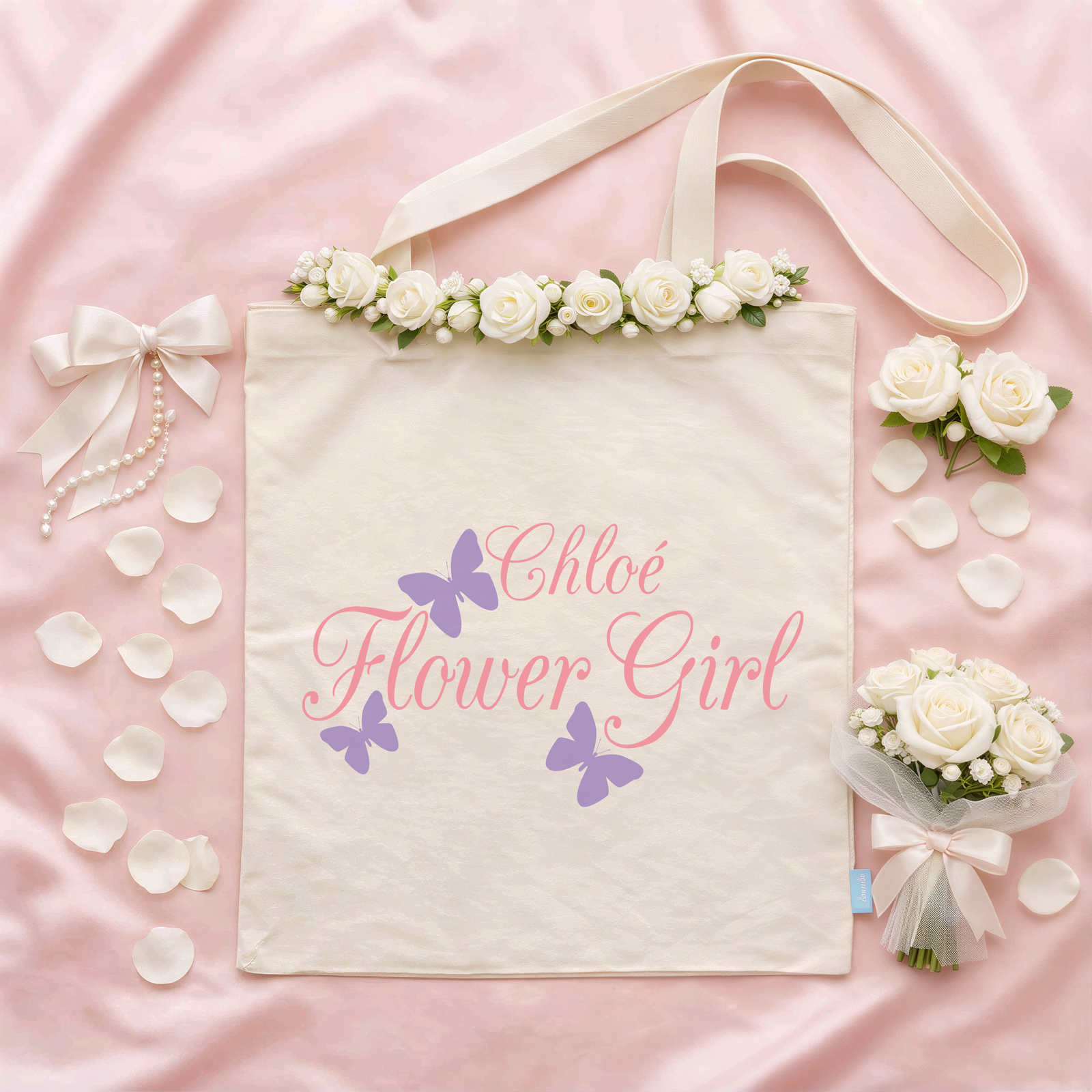Flower Girl Tote Bag | Gift for Flower Girl | Butterflies
