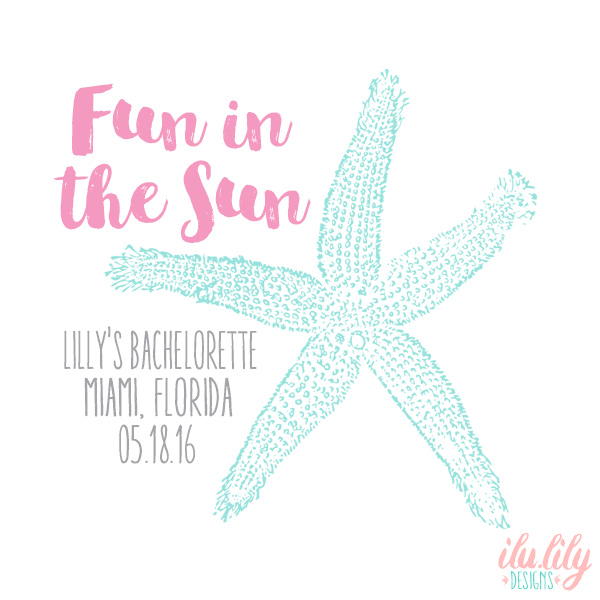 Beach Personalized Canvas Tote Bag for Bachelorette Parties by Ilu.Lily