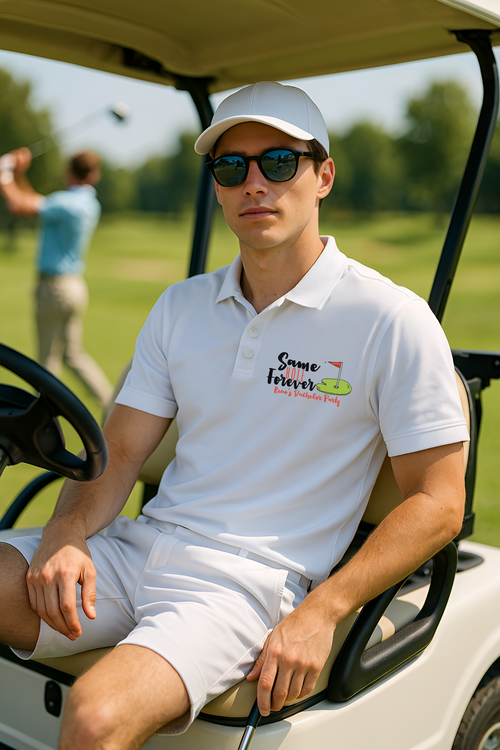 Same Hole Forever Personalized Bachelor Party Polo