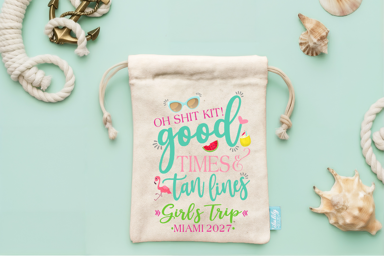 Beach Personalized Party Favor Bag for Bachelorette Parties by Ilu.Lily