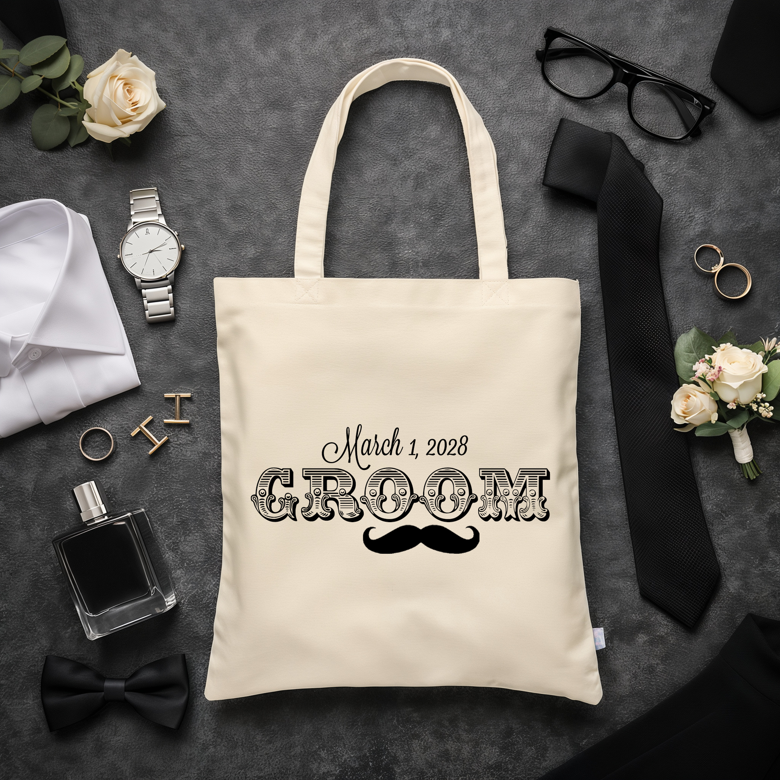 Personalized Wedding Party Tote Bag | Groom