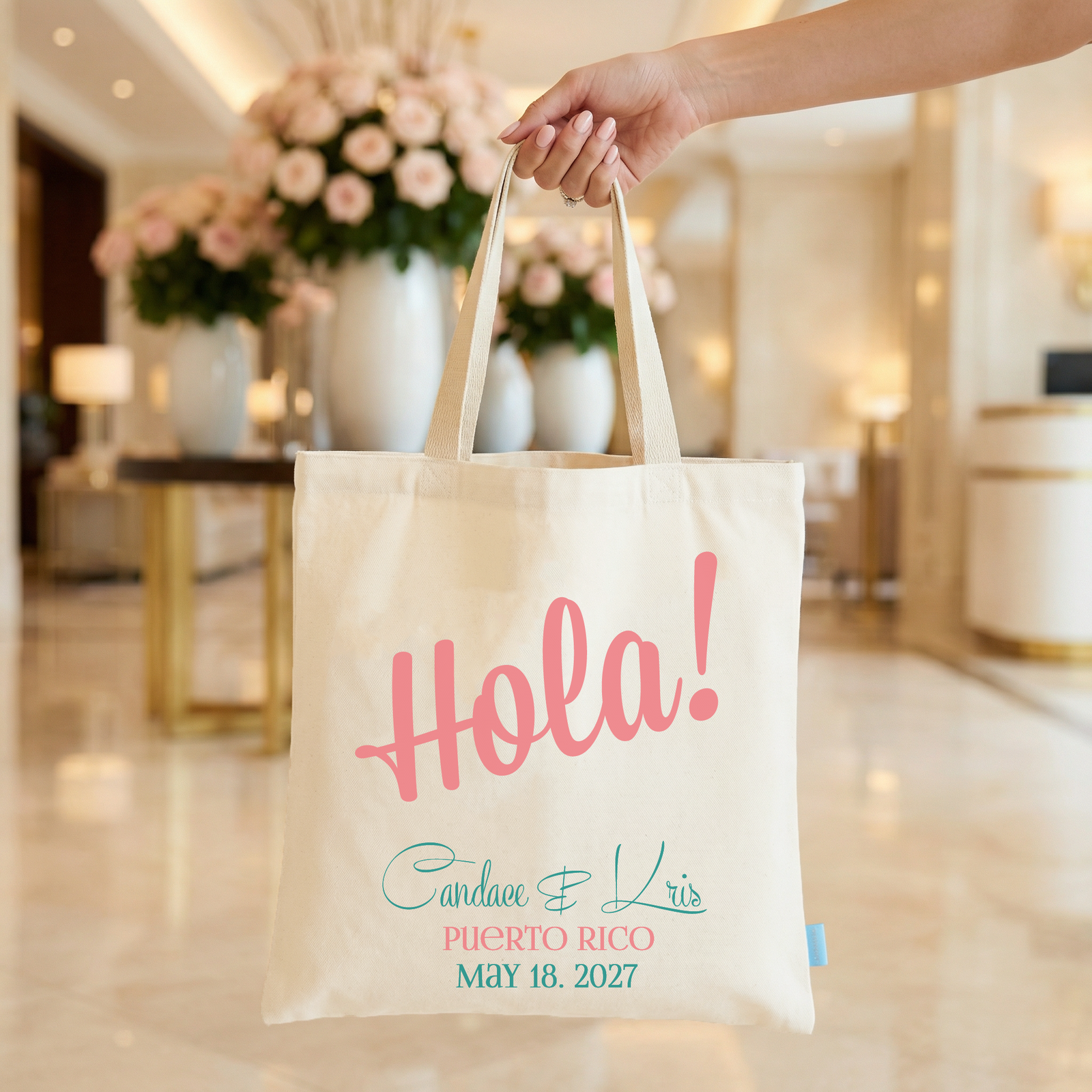 Personalized Canvas Tote Bag for Weddings by Ilu.Lily