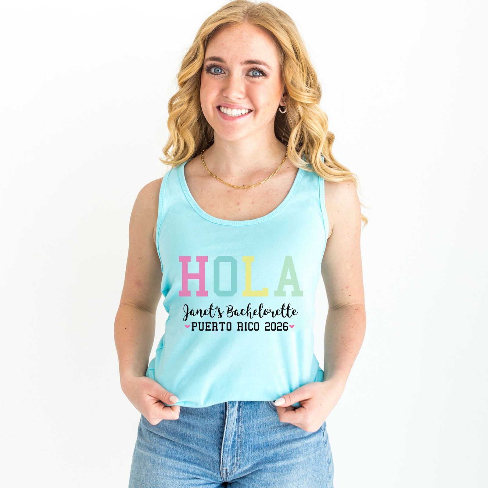 Bachelorette Party Racerback Tank Top | Bright Hola