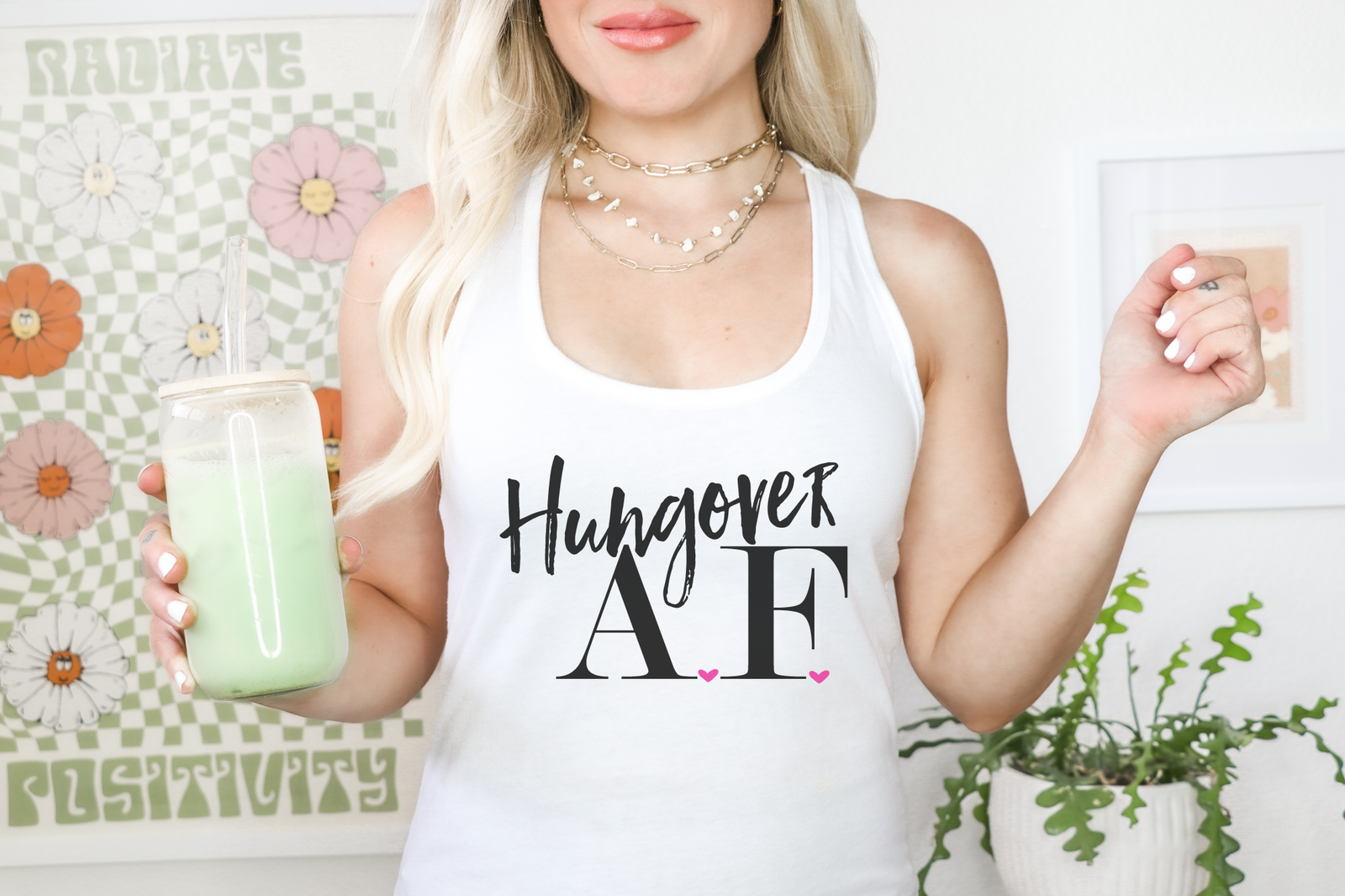 Hungover AF Shirt Bachelorette Party -Racerback Tank Top