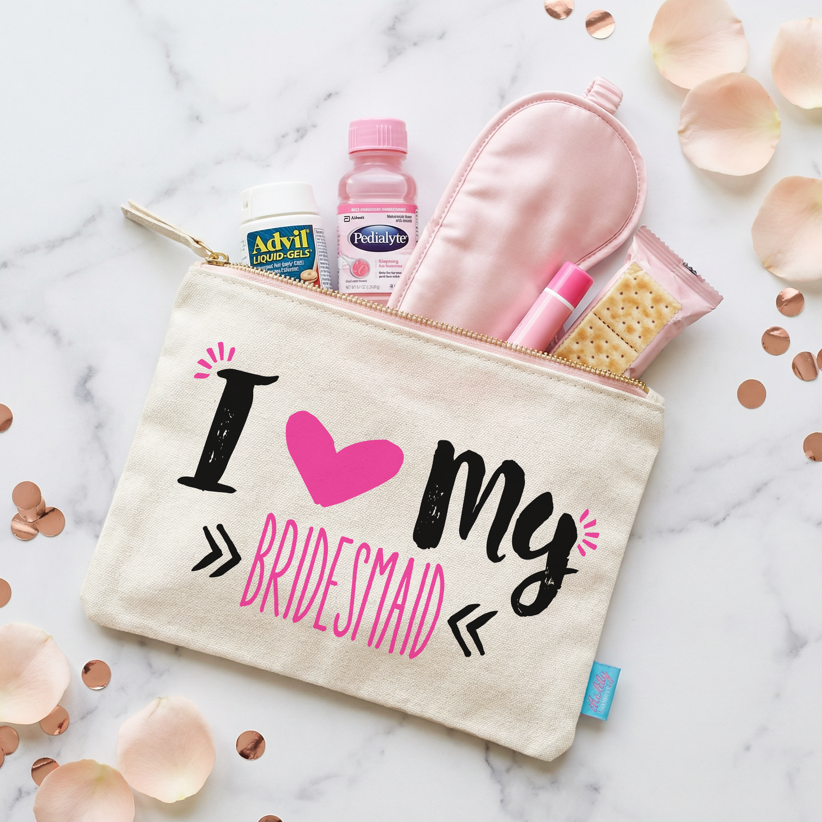 Personalized Canvas Makeup Bag for Bridesmaids by Ilu.Lily