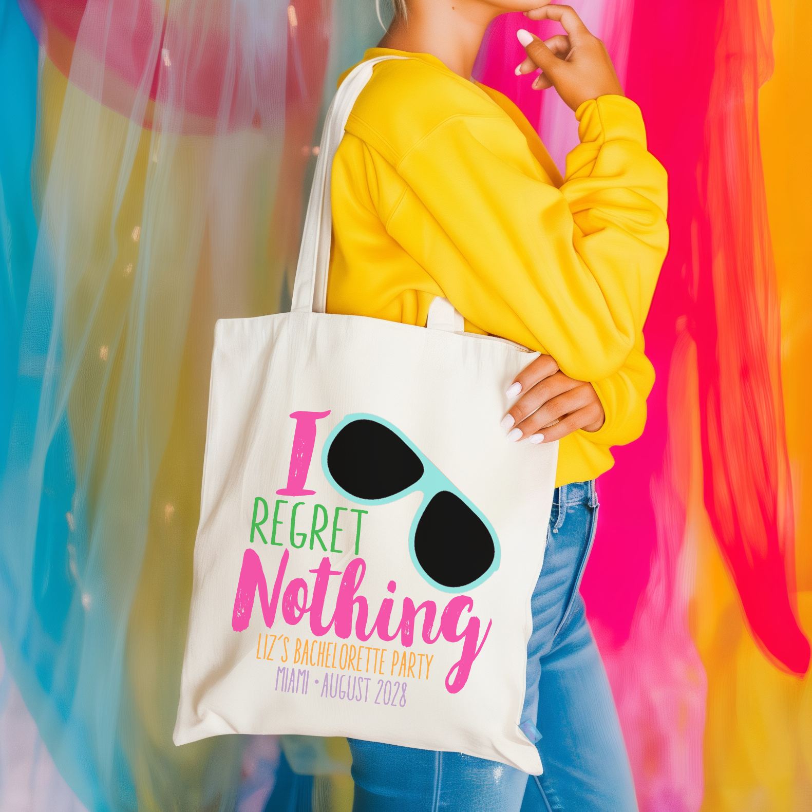 Personalized Canvas Tote Bag for Bachelorette Parties by Ilu.Lily