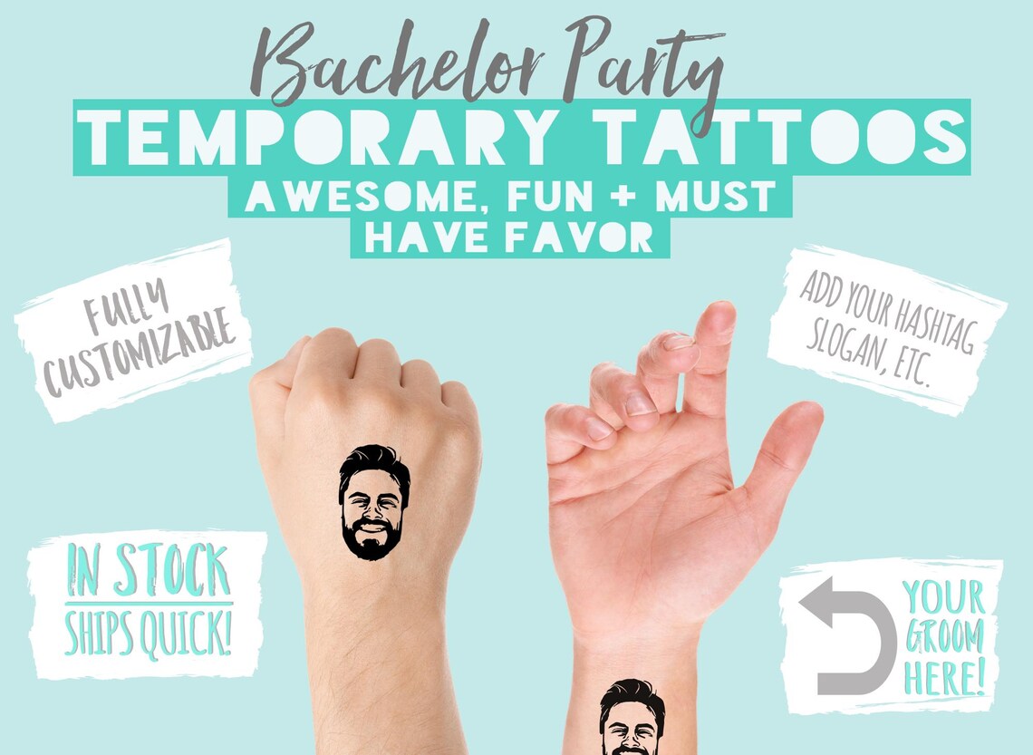 Custom Caricature Temporary Tattoo Bachelor Party Favors