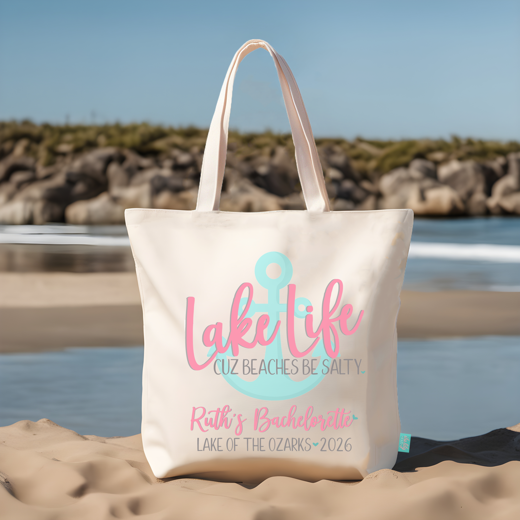 Bachelorette Party Lake Tote Bag | Lake Life Cuz Beaches Be Salty