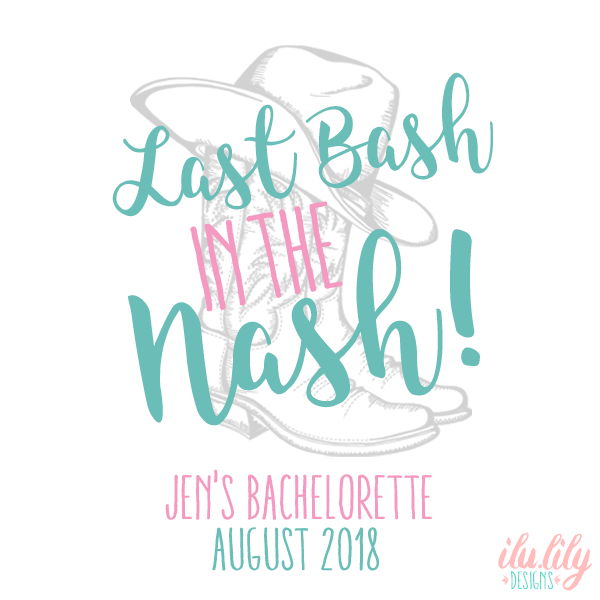 Nashville Personalized Canvas Tote Bag for Bachelorette Parties by Ilu.Lily