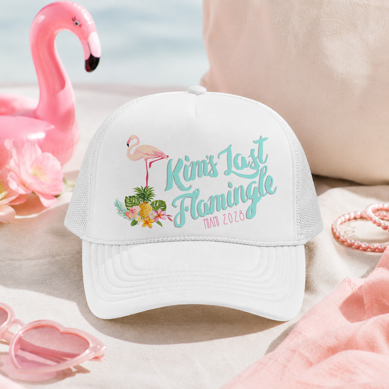 Bridal Party Trucker Hats | Bachelorette Party Trucker Hat | Last Flamingle