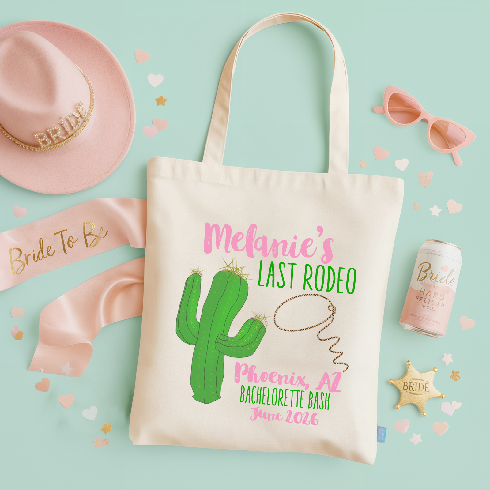 Last Rodeo Personalized Canvas Tote Bag for Bachelorette Parties by Ilu.Lily