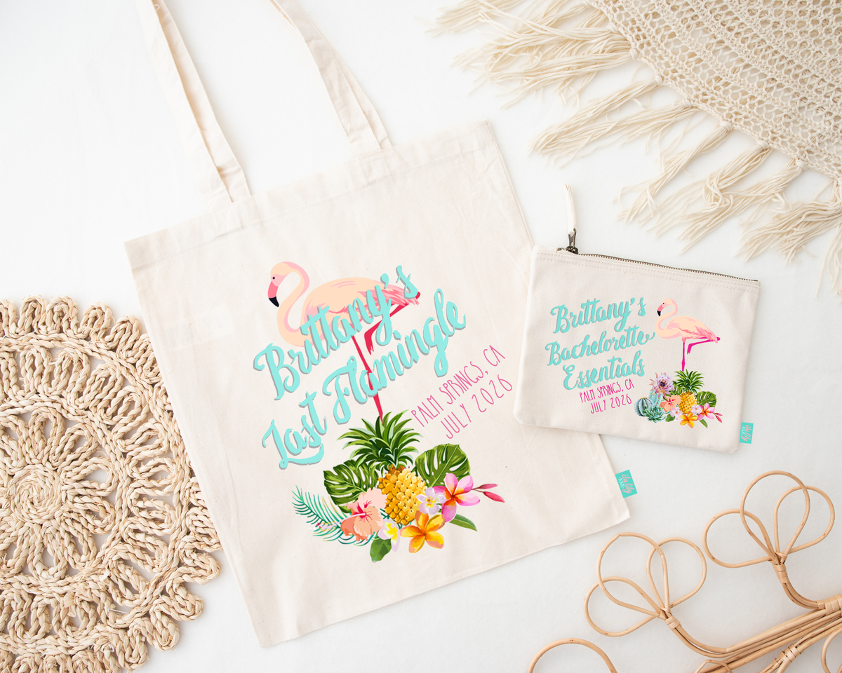 Bachelorette Party Tote Bags | Flamingo Theme Bachelorette | Last Flamingle