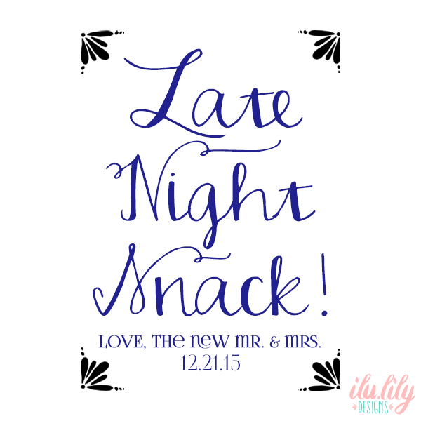 Wedding Welcome Favor Bag | Late Night Snack