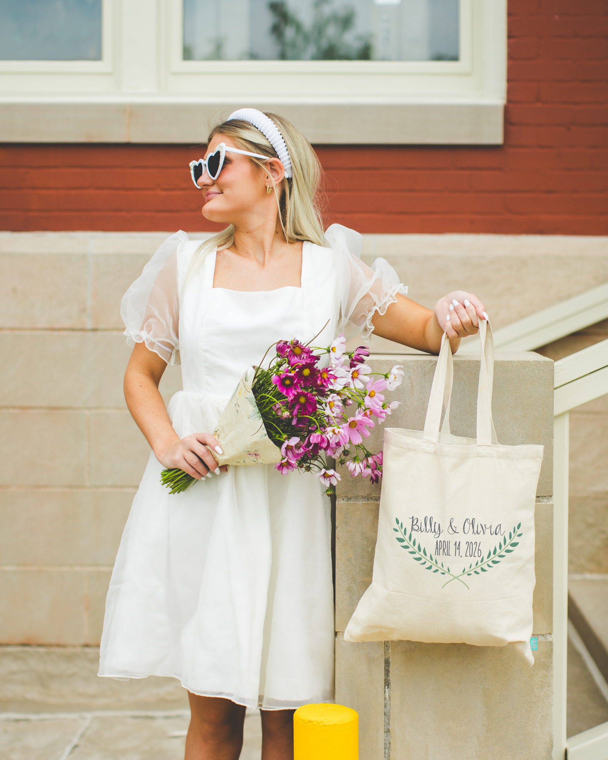 Wedding Welcome Tote Bag | Personalized Laurel Leaves