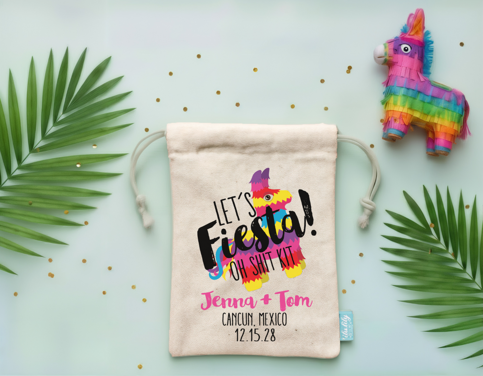 Oh Shit Kit Mexico Destination Wedding Favor Bag | Pinata Let's Fiesta!