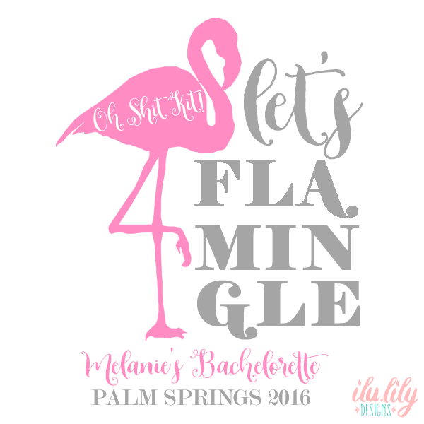 Bachelorette Party Flamingo Theme Favor Bags | Oh Shit Kit | Flamingo Outline Let's Flamingle
