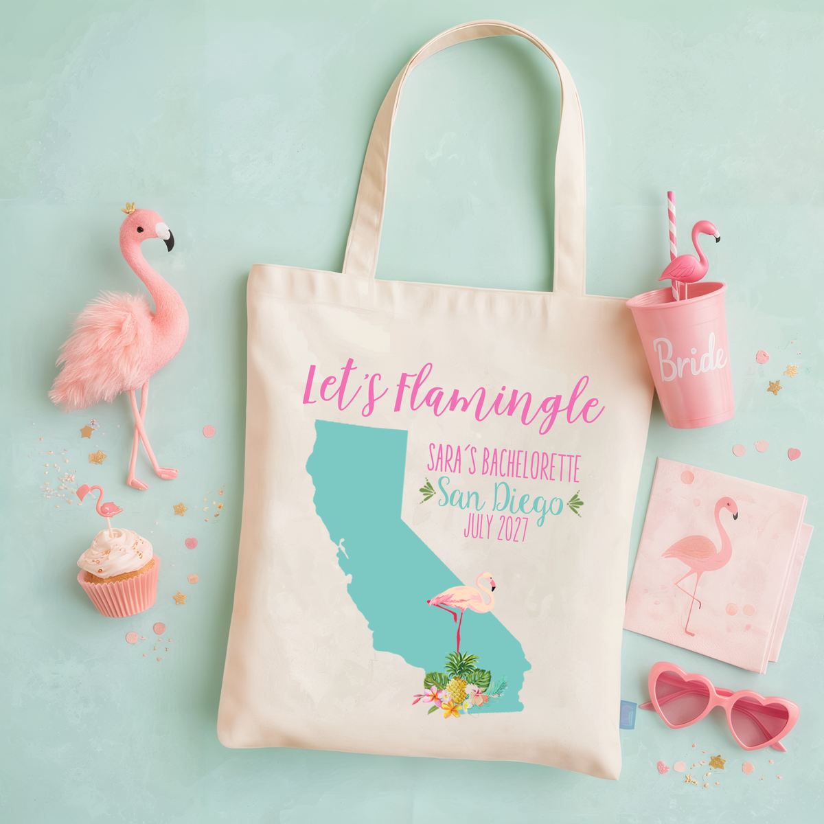 Personalized Canvas Tote Bag for Bachelorette Parties by Ilu.Lily