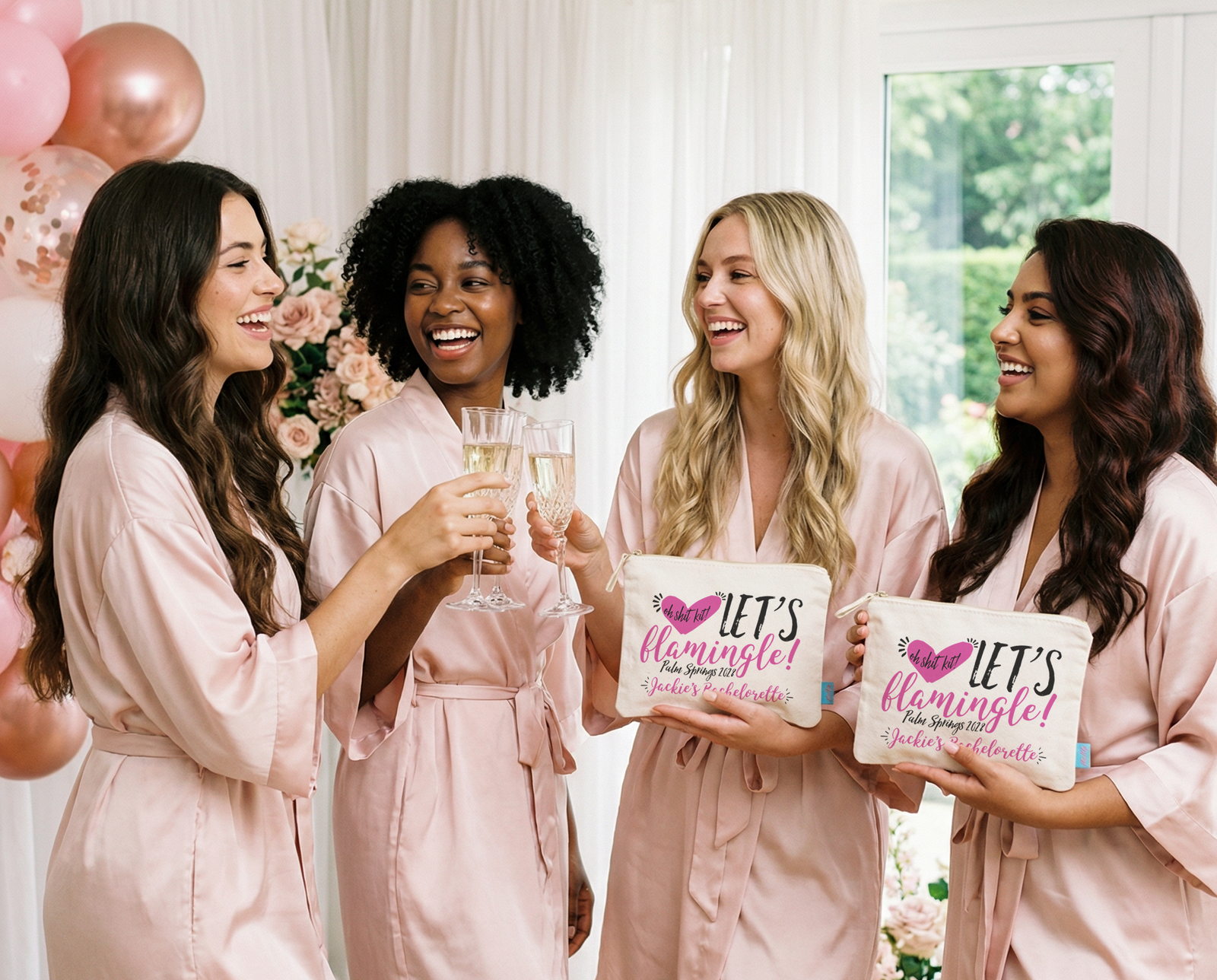Personalized Canvas Makeup Bag for Bachelorette Parties by Ilu.Lily