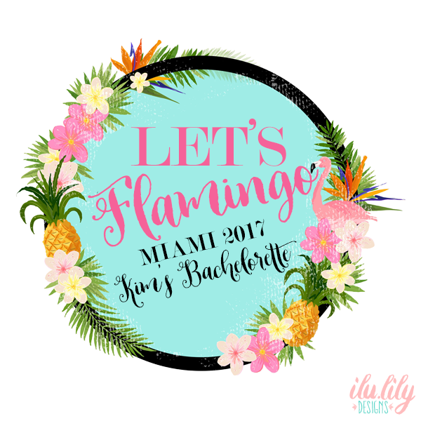 Flamingo Personalized Canvas Tote Bag for Bachelorette Parties by Ilu.Lily