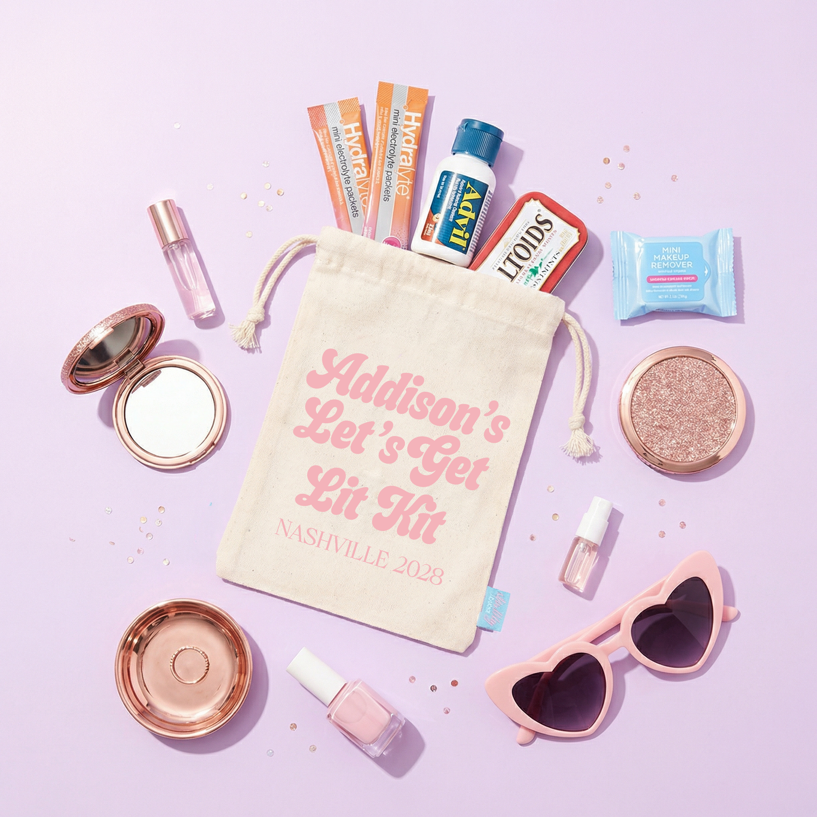 Let’s Get Lit Hangover Kit Bags | Bachelorette Party Favors