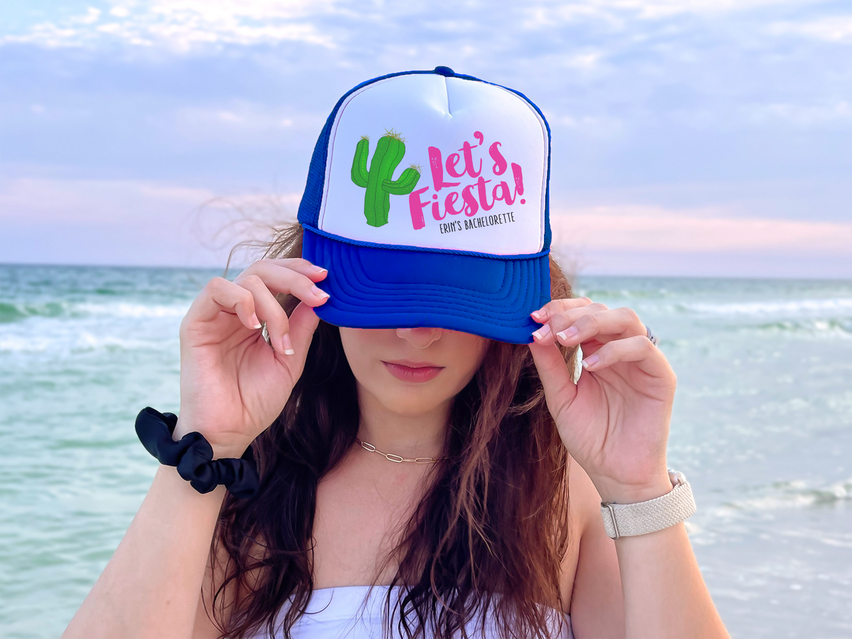 Bachelorette Party Trucker Hats | Custom Party Trucker Hat | Let&#39;s Fiesta