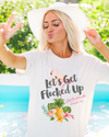 Bachelorette Party Racerback T-Shirt | Flamingo Bachelorette | Let&#39;s Get Flocked Up