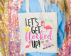 Bachelorette Party Tote Bags | Personalized Bachelorette Tote Bag | Let&#39;s Get Flocked Up
