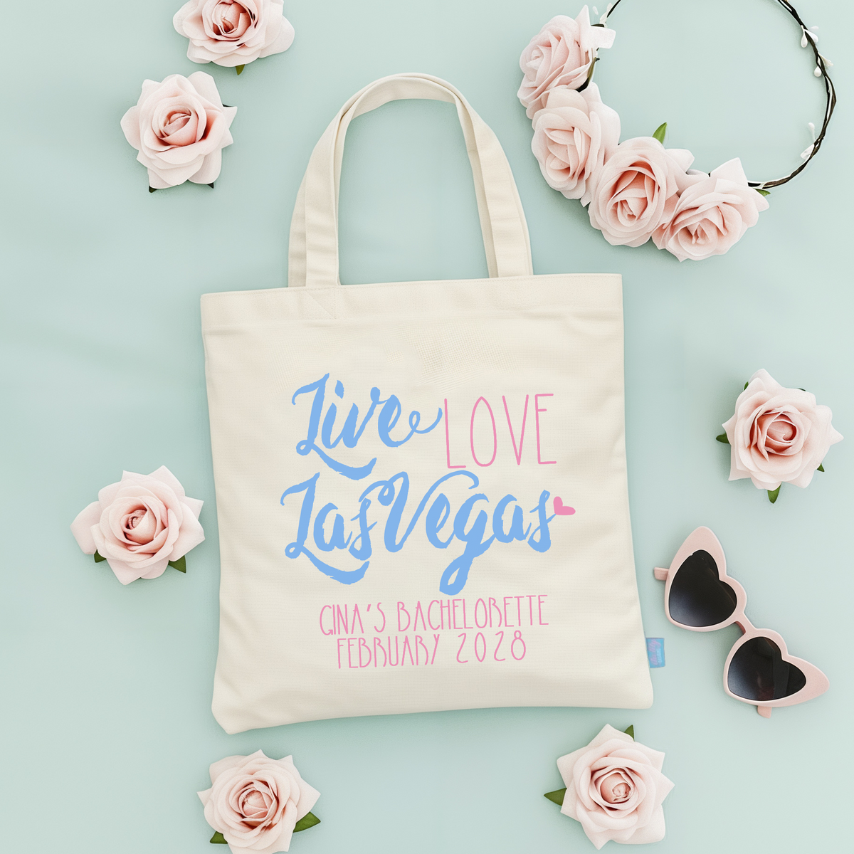 Vegas Personalized Canvas Tote Bag for Bachelorette Parties by Ilu.Lily