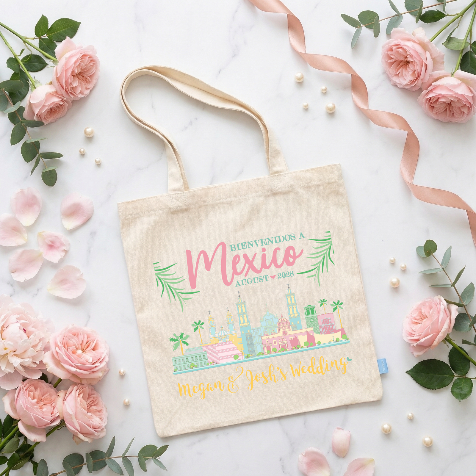 Destination Wedding Welcome Tote Bags | Mexico Wedding | Bienvenidos A Mexico