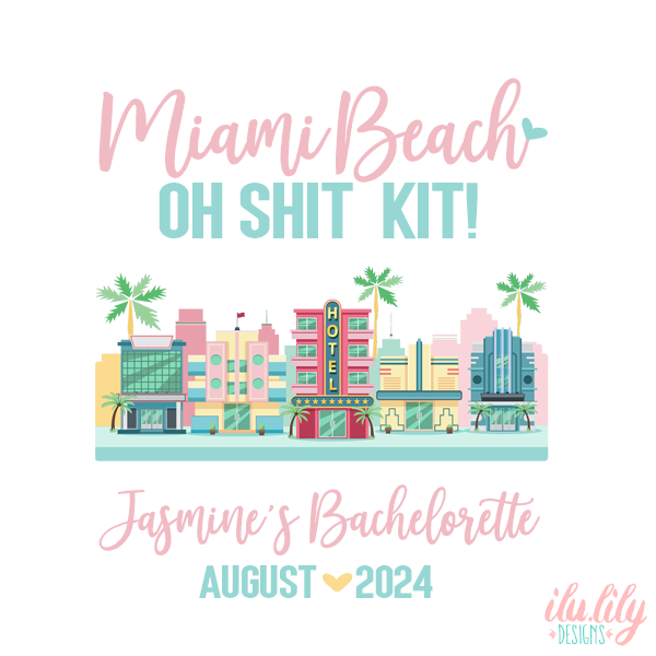 Bachelorette Party Miami Hangover Kit | Miami Beach Survival Kit | Oh Shit Kit