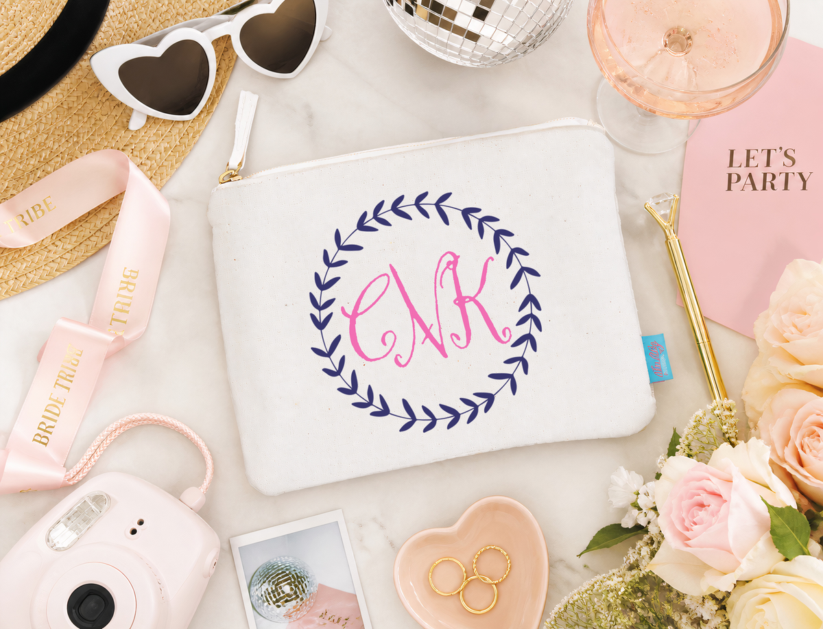 Personalized Canvas Makeup Bag for Bridesmaids by Ilu.Lily