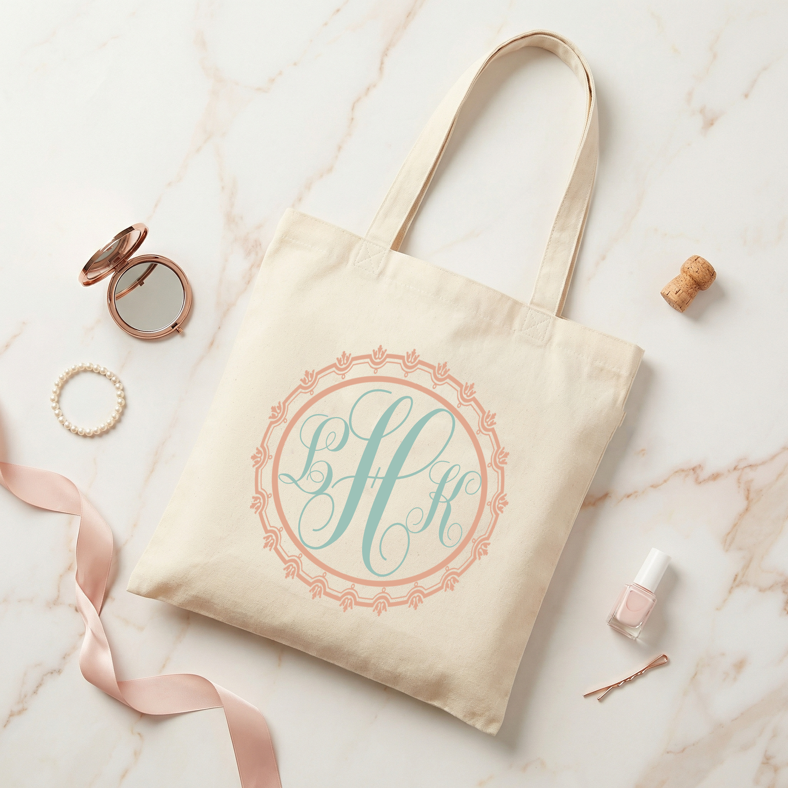 Wedding Party Tote Bag | Modern Initial