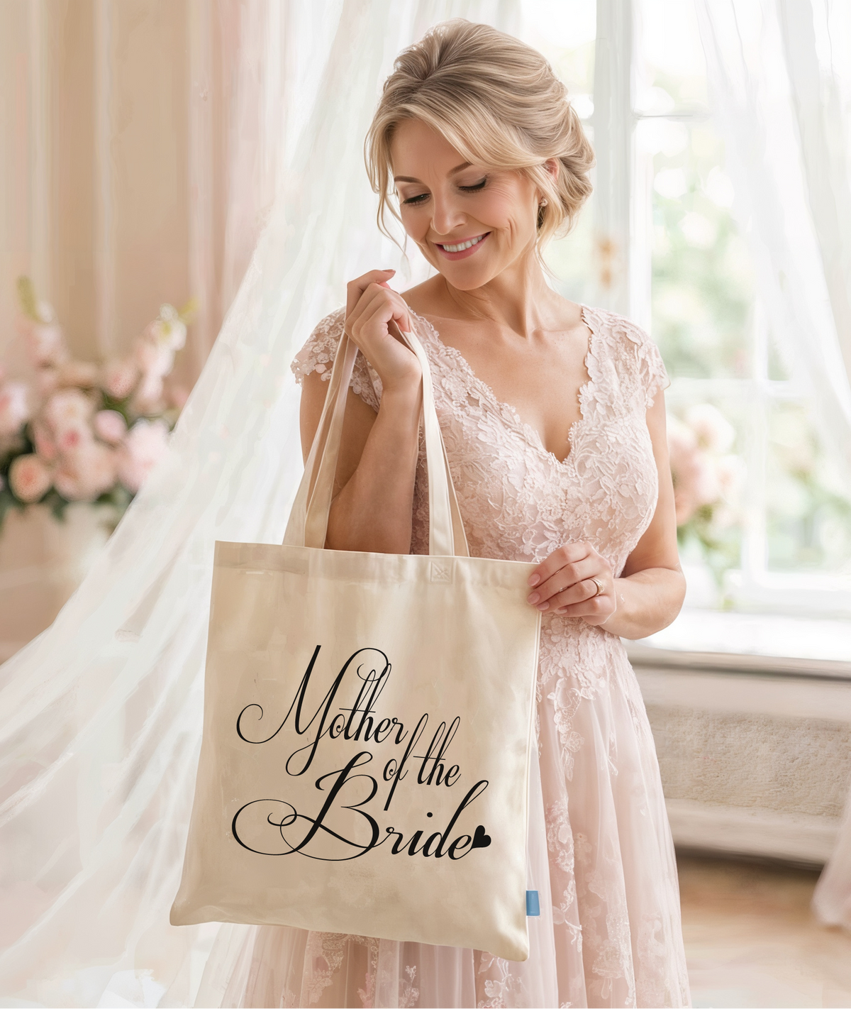 Personalized Canvas Tote Bag for Brides by Ilu.Lily