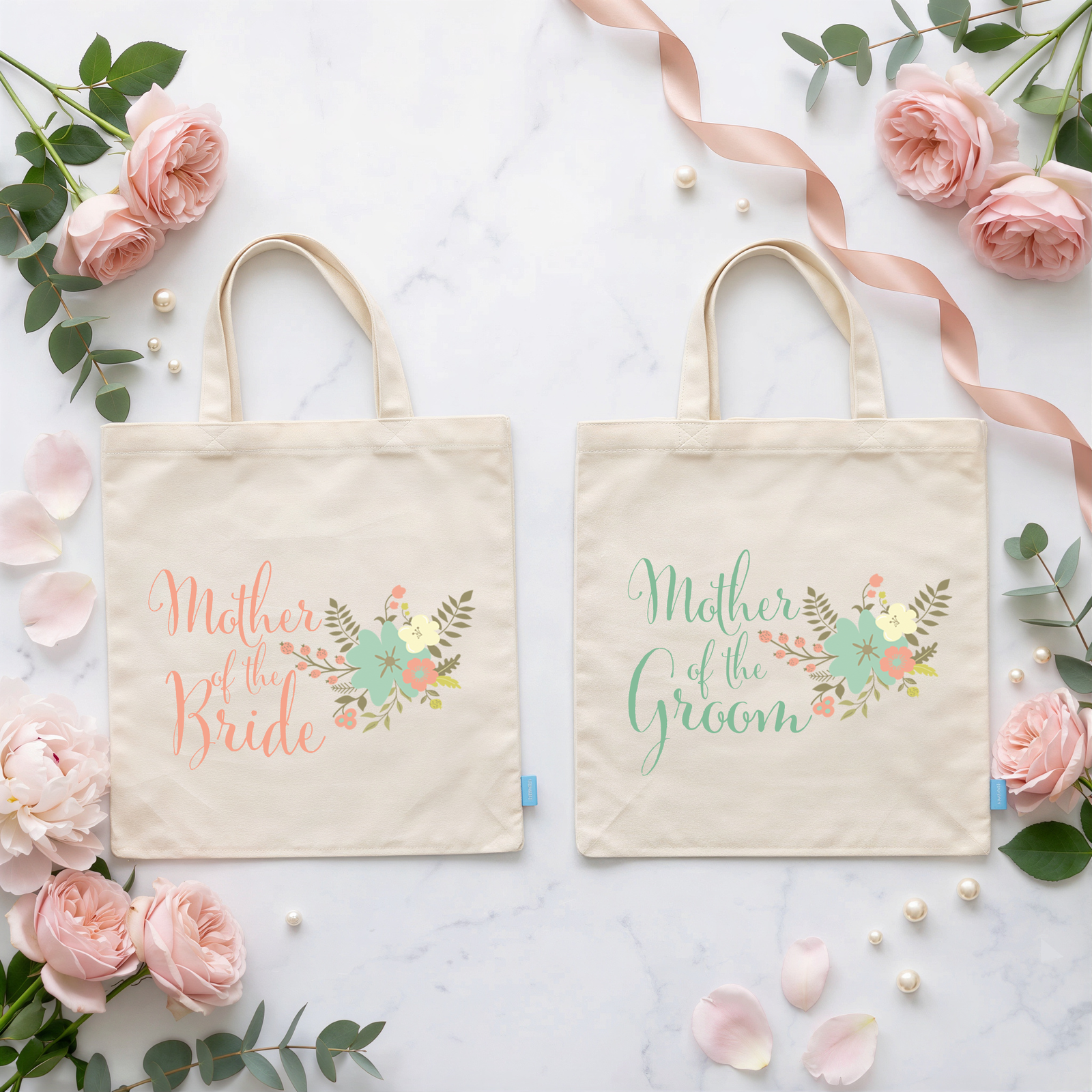 Wedding Party Tote Bags | Floral Mother of the Bride & Groom Set