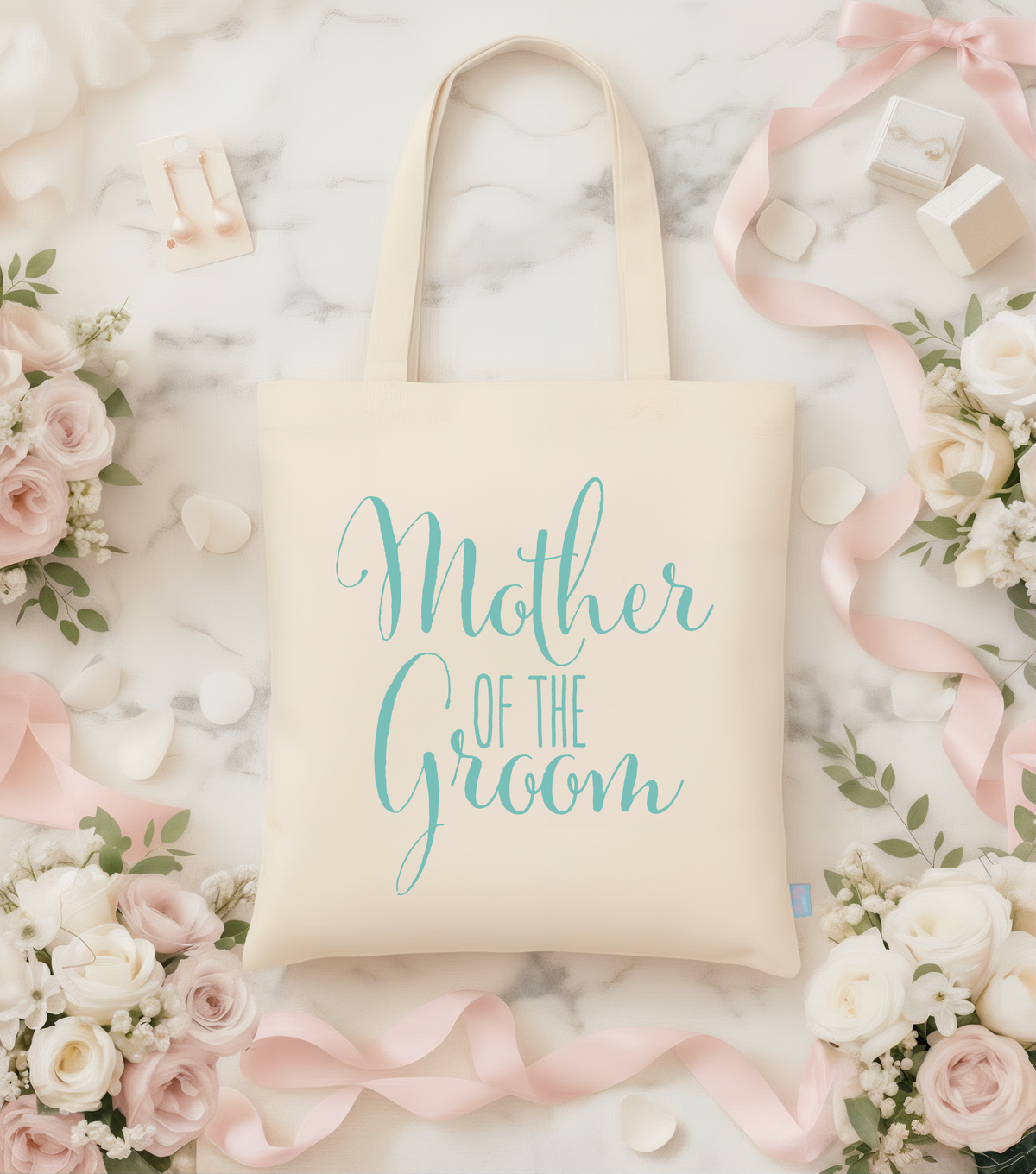 Personalized Canvas Tote Bag for Weddings by Ilu.Lily